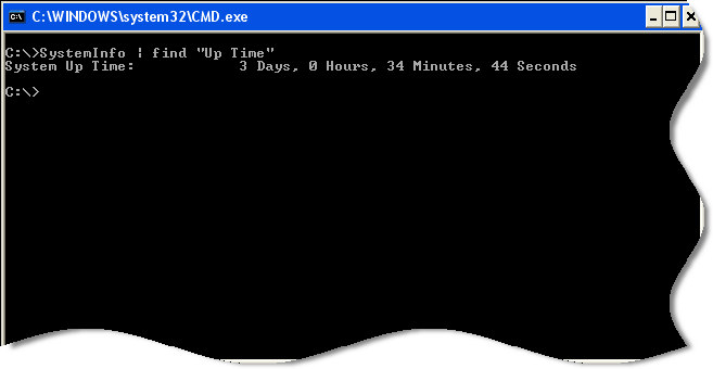 Windows System Uptime Output